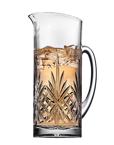 Godinger Beverage Pitcher Carafe, Cocktail Pitcher, Water Pitcher, Bar Mixing Pitcher Glass - Dublin Collection, 34oz