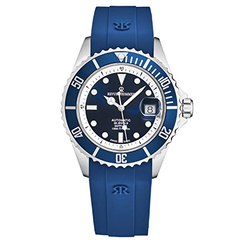 Revue Thommen Men's 'Diver' Blue Dial Blue Rubber Strap Swiss Automatic Watch 17571.2328