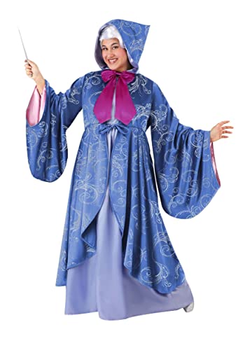 FUN Costumes Cinderella Adult Plus Size Premium Fairy Godmother Costume Womens, Magical Purple Halloween Outfit 2X