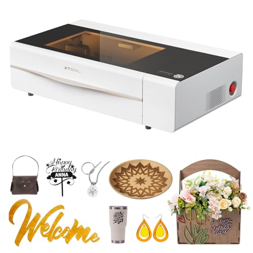 xTool P2 55W CO2 Laser Cutter, Smart Desktop CO2 Laser Engraver and Cutter Machine, Dual Smart 16MP Cameras, Curved Surface Engraving, Create with Wood and Metal, Acrylic, Glass, Fabric, Leather