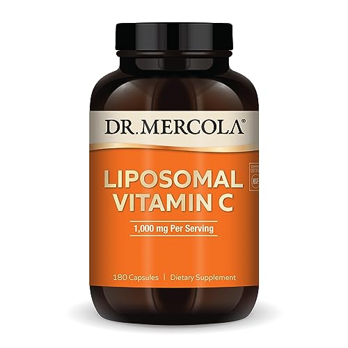 Dr. Mercola Liposomal Vitamin C, 1,000 mg per Serving, 90 Servings (180 Capsules), Dietary Supplement, Supports Immune Health, Non GMO, NSF Certified