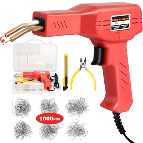 ATOLS Plastic Welder, 1000PCS Staples, Plastic Welding Kit, Hot Stapler Kit, Plastic Welder Gun Kit, Car Bumper Repair Kit, Plastic Repair Kit, Portable Toolbox