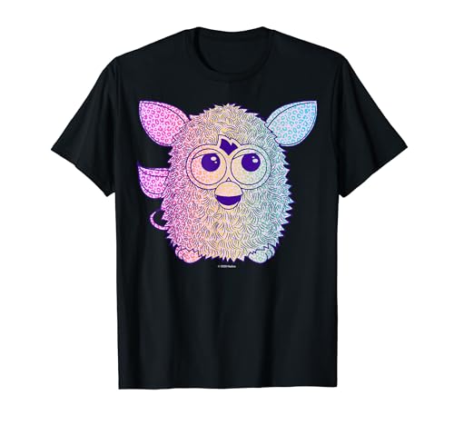 Furby Retro Neon Gradient Big Cute Portrait T-Shirt