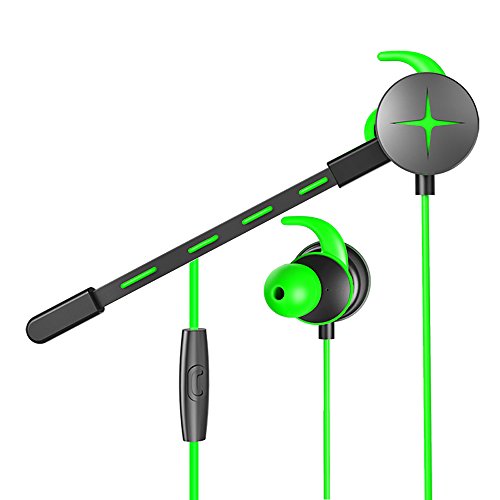 Gaming Earphone,Greendo in-Ear Stereo E-Sports Earbuds Noise Isolation Headsets Headphone with Microphone for iPhone 8, Samsung, Xbox One, PS4, Nintendo, PC Laptop and More (Green)