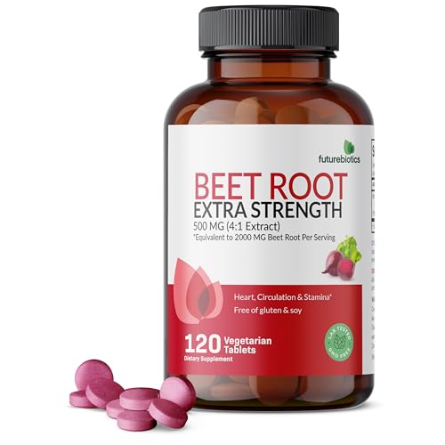 Futurebiotics Beet Root Extra Strength (Equivalent to 2000mg Beet Root per Serving from 500mg 4:1 Extract), Non-GMO, 120 Vegetarian Tablets