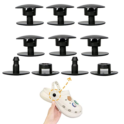 KOTESLLOE 8 Sets Replacement Rivets for Crocs, Replacement Parts for Crocs, Accessories Help You Repair Instead Replace a New Pair of Crocs, Rivets for Crocs Strap Replacement, Black