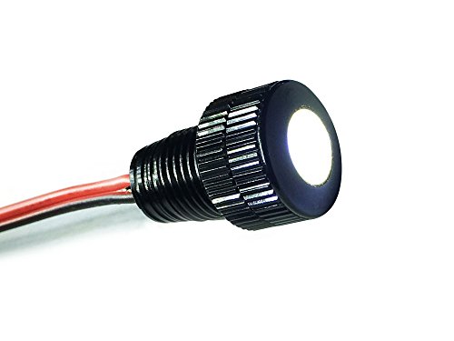 Oznium BRIGHTEST Light Bolt - Flush Mount 12V LED Light for Bumper, Grille, Cars Interior, Dash, Ambient Lighting, Motorcycle w/SLEEK Aluminum Housing & Screw Nut (11 mm Black, Cool White LED)