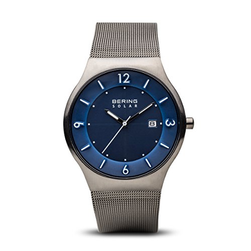 BERING Time | Men's Slim Watch 14440-007 | 40MM Case | Solar Collection | Stainless Steel Strap | Scratch-Resistant Sapphire Crystal | Minimalistic - Designed in Denmark