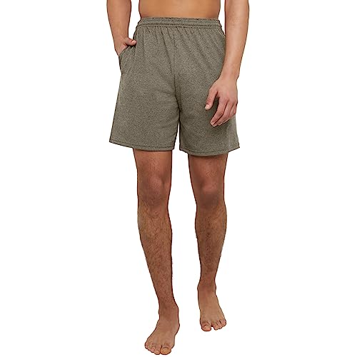 Hanes Mens Jersey Cotton With Pocket Workout-and-training-shorts, Camo Green Heather, Medium US