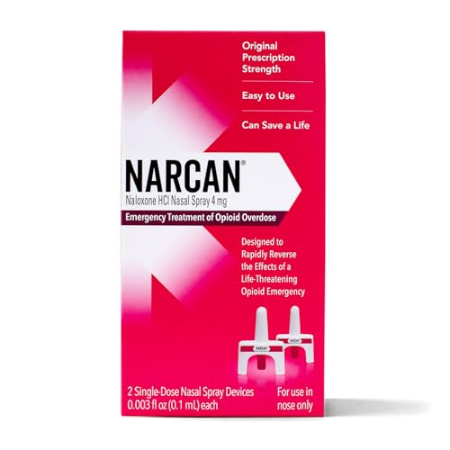 NARCAN Nasal Spray 4 mg, Emergency Treatment of Opioid Overdose, 2 Single-Dose Devices