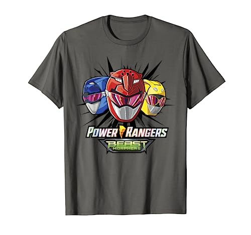 Power Rangers Group Shot Beast Morphers Helmets T-Shirt