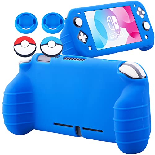 YoRHa Handle Grip Soft Silicone Rubber Protective Cover Case (Blue) x 1 for Nintendo Switch Lite [9.2019 Slim Model]