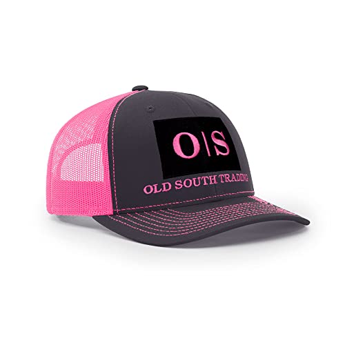 Old South Trading Womens Trucker Hat - Pink and Black - Adjustable Snapback - Richardson 112 - Trucker Hat (Pink)