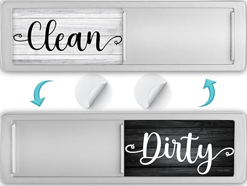 Dishwasher Magnet Clean Dirty Sign, Strong Clean and Dirty Magnet for Dishwasher, Universal Dirty or Clean Dishwasher Magnet Indicator, Clean/Dirty Farmhouse Dark Wood Dish Wash Sign Magnet