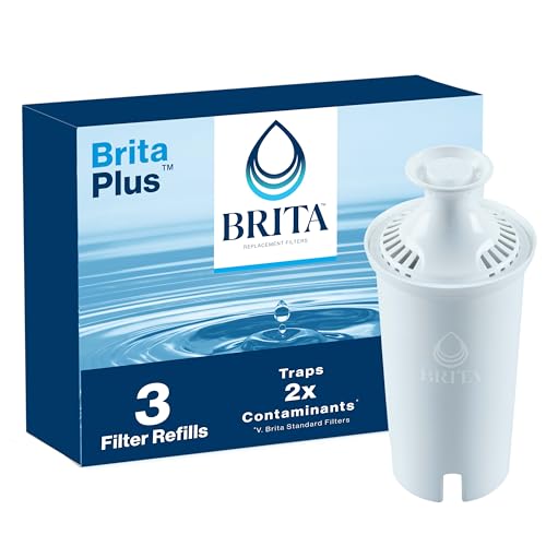 BritaPlus Water Filter, High Density Replacement Filter for Pitchers and Dispensers, Made Without BPA, 3 Count