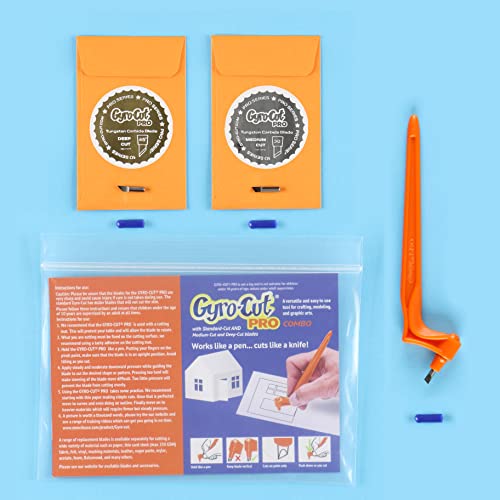 Gyro-Cut PRO VALUE PACK | Latest Version from Crafty Brands | All 3 Blades types included | Papercraft and Stencil making made smooth