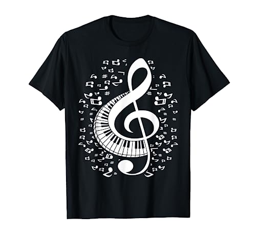 Treble Clef Keyboard Classical Music Notes Pianist Piano T-Shirt