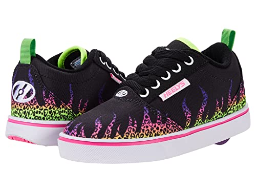 HEELYS Girl's Pro20 Prints (Little Kid/Big Kid/Adult) Black/White/Neon Pink 4 Big Kid, 5 Women's M