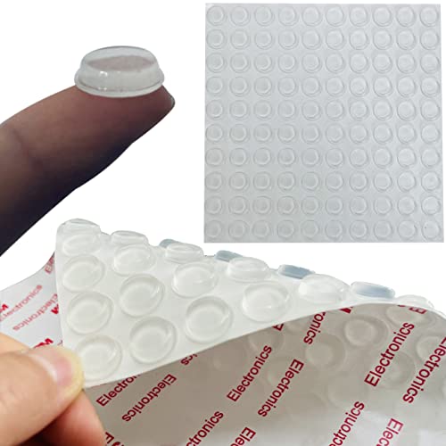 100pcs Cabinet Door Bumpers Clear Rubber Stoppers Bumpers Self Adhesive Cupboard Door Drawer Furniture Bumpers Glass Tops Cutting Boards Picture Frames 1/2'