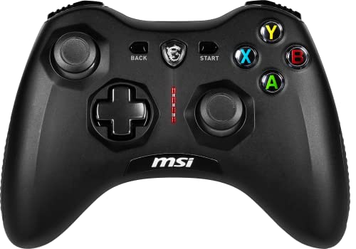 MSI Force GC30V2 Wireless Gaming Controller, Dual Vibration Motors, Dual Connection Modes, Interchangable D-Pads, Compatible with PC & Android, Black