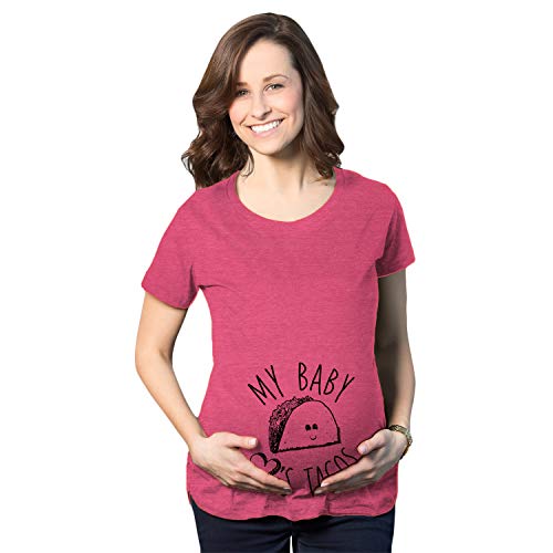 Maternity My Baby Loves Tacos Funny T Shirt Cute Announcement Pregnancy Bump Tee Funny Graphic Maternity Tee Cinco De Mayo Maternity T Shirt Funny Food T Pink XL