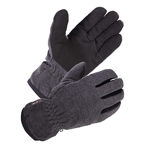 SKYDEER Winter Gloves with Premium Genuine Deerskin Suede Leather and Windproof Polar Fleece (Unisex SD8662T/L, Warm 3M Thinsulate Insulation)