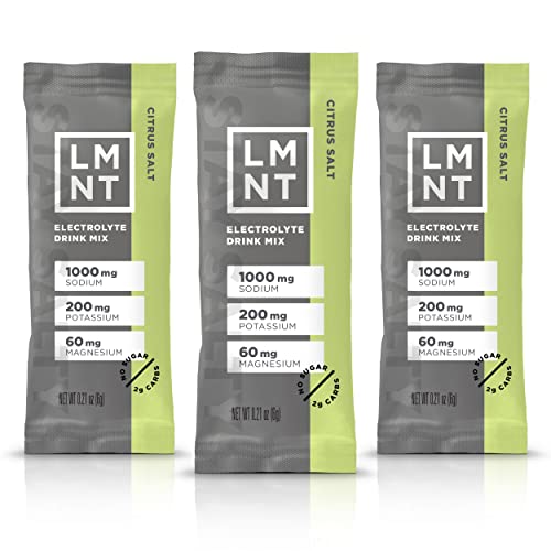 LMNT Zero-Sugar Electrolytes - Citrus Salt - Hydration Powder Packets | No Dodgy Ingredients | Keto & Paleo Friendly | 30 Sticks