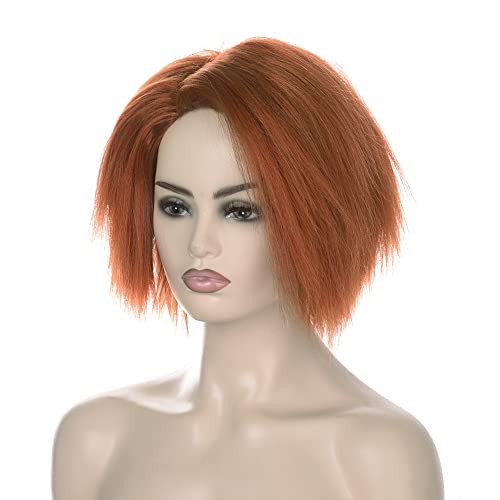 FVCENT Short Orange Brown Yaki Wig Anime Cosplay for Mens of Evil Killer Wig Curse Synthetic Hair Cosplay Halloween Costume Wig (Orange Brown)