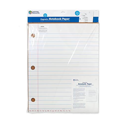 Learning Resources Giant Sized Magnetic Notebook Paper, Durable Write & Wipe, Classroom Whiteboard Accessories, Teaching Aids, 22'L x 28'H