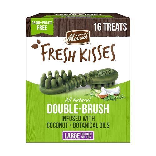 Merrick Fresh Kisses Dog Dental Chews For Large Breeds, Grain Free Dog Treats with Coconut and Botanical Oils - (4) 16 ct. Boxes