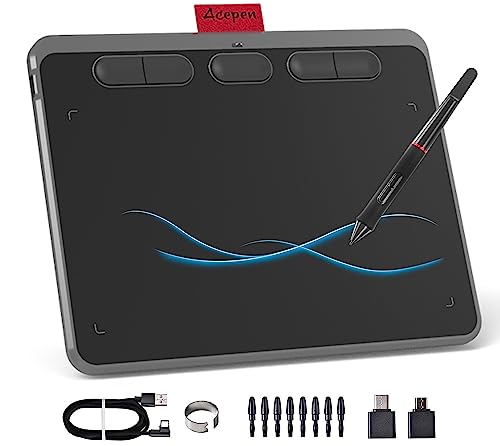 Drawing Tablet Acepen Graphics Tablet with Battery-Free Stylus 8192 Pressure Sensitivity 5 Hot Keys, 6 x 4 inch Pen Tablet for Digital Art, Online Teaching, Animation, Work with Mac, PC & Mobile