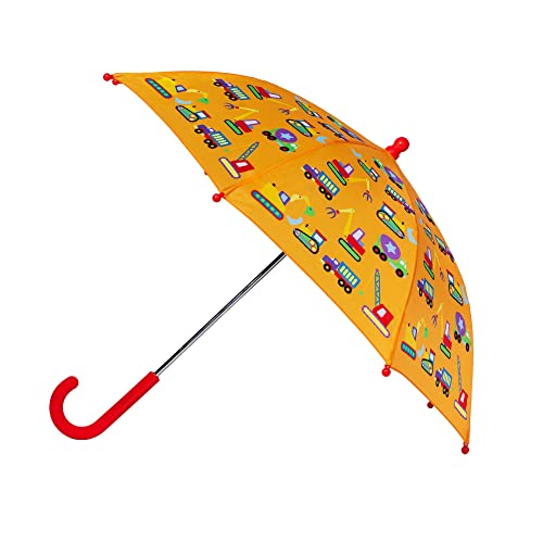 Wildkin Kids Umbrella for Boys & Girls, Features Rainproof Canopy and Curved Handle for Easy Hanging, Wrap Around Hook and Loop Closure Umbrella for Kids (Under Construction)