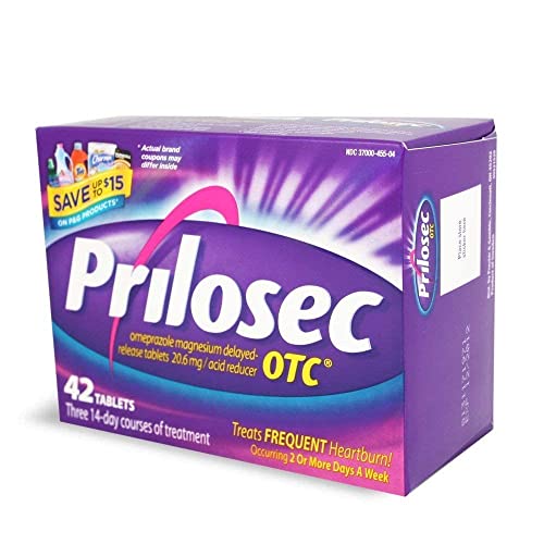 Prilosec 20.6 mg OTC, 42 Tablets (Pack of 3)