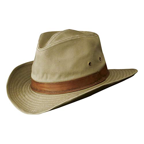 Dorfman Pacific Men's Twill Outback Hat,Khaki,Medium