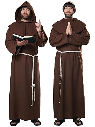 California Costumes Mens Renaissance Friar, Brown, Small/Medium US
