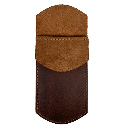 Leather Worx, Pocket Protector Handmade from Full Grain Leather - Pencil Pouch, Pen Holder for Shirt Pockets, Lab Coats, Backpacks, Office & Work Essentials :: Bourbon Brown