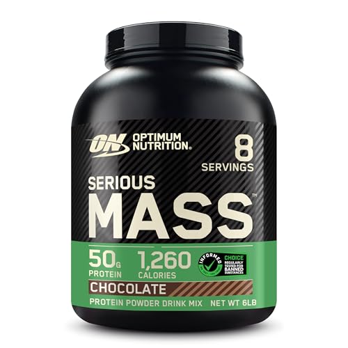 Optimum Nutrition Serious Mass, Weight Gainer Protein Powder, Chocolate, 6 Pound (Packaging May Vary)