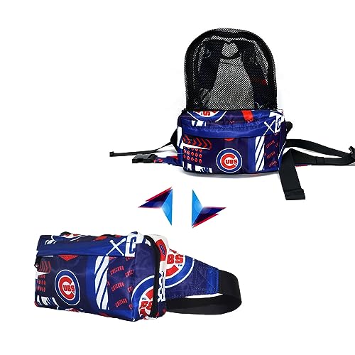 Pro Specialties Group Chicago Baseball Transformable 2-in-1 Mini Backpack: Convertible, Stylish, Water-resistant Travel Fanny pack, Crossbody Bag