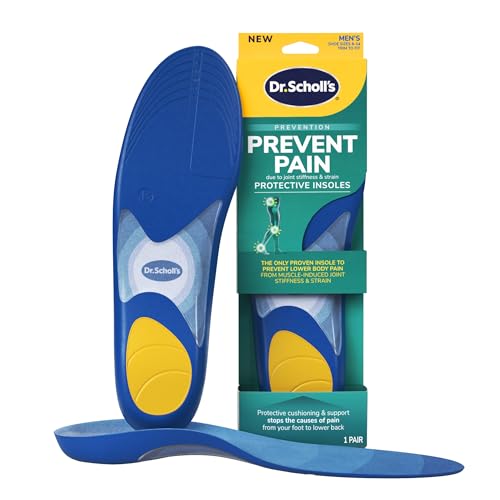 Dr. Scholl's Prevent Pain Protective Insoles, Protect Against Foot, Knee, Lower Back Pain, Promote Foot Health & Wellness, Trim to Fit Insert, Men Shoe Size 8-14, 1 Pair