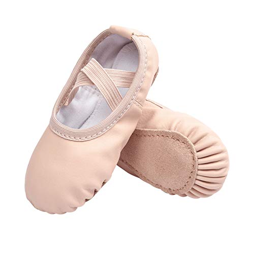 Stelle Girls Ballet Shoes Boys Toddler Soft Leather Dance Slippers for Toddler/Little Kid/Big Kid(Ballet Pink,11ML)