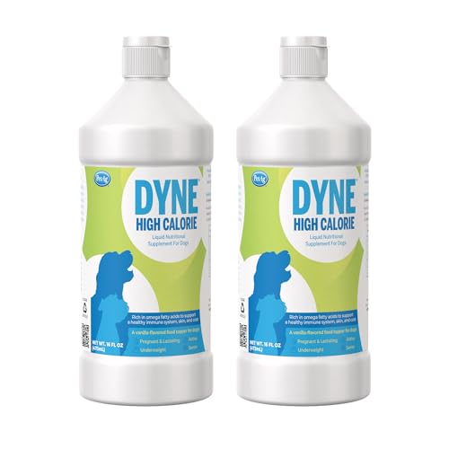 Pet-Ag Dyne High Calorie Liquid Nutritional Supplement for Dogs & Puppies 8 Weeks and Older - 16 oz, Pack of 2 - Supports Performance and Endurance - Sweet Vanilla Flavor
