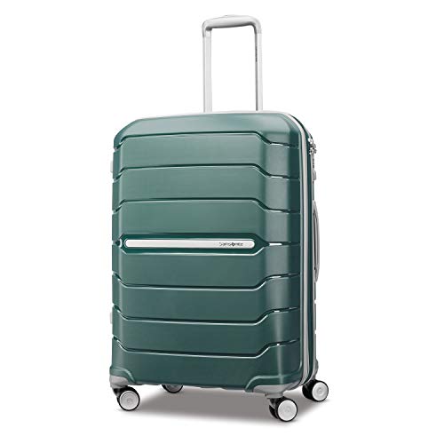 Samsonite Freeform Hardside Expandable with Double Spinner Wheels, Checked-Medium 24-Inch, Sage Green
