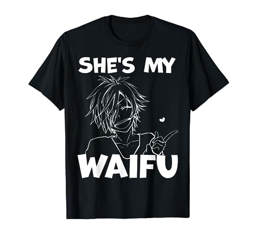 She's My Waifu Funny Anime Matching Couple Boyfriend Gift T-Shirt