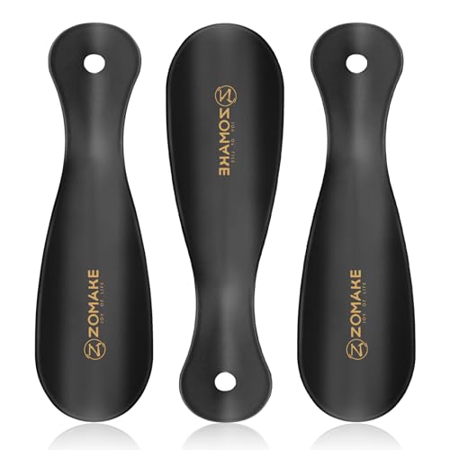 ZOMAKE Metal Shoe Horn For Men Women 3Pcs-7.5 Inches Steel Shoehorn For Travel Use-Small Shoe Horns For Toddler