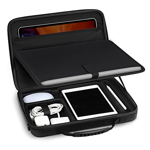 SITHON Hard Shell Laptop Shoulder Bag for 13.6-inch MacBook Air M3/A3113 M2/A2681 2024-2022, MacBook Pro 14 A2992 A2918 A2779 A2442, Shockproof Tablet Case Electronics Storage Bag, Black