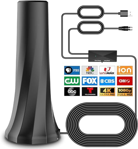 TV Antenna-TV Antenna Indoor-TV Antenna for Local Channels,Support TV Antenna for Smart TV Indoor and All Older TV's with Signal Booster and 16FT Coax HDTV Cable