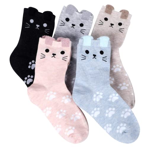 Jeasona Women’s Cat Socks Cute Cat Gifts for Women Mom Teenage Girls