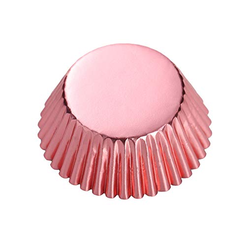 Rose Gold Foil Metallic Paper Muffin Cupcake Liners case Baking Cups 100 pcs,Standard Size 2x1.25 inch