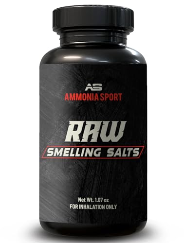 Smelling Salts - RAW - Wide Mouth, Tall Bottle - Pre-Activated Salt with Hundreds of Uses Per Bottle - AmmoniaSport