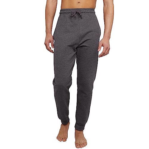 Hanes Men's Jogger Sweatpant with Pockets, Charcoal Heather, Large